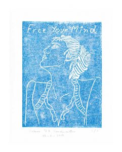 Valerie J. A. Vandermotten 1, Belgium, Free Your Mind, Linocut, 29 x 20 cm