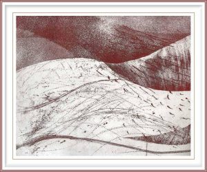 Rowena Božič 3, Slovenia, Traces, 2017, Etching, Aquatint, 33 x 40 cm, paper 50 x 70 cm
