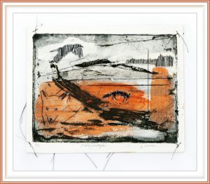 Linda Lasson, Sweden, Landscape I, 2019, Etching, Embroidery, 20 x 29 cm