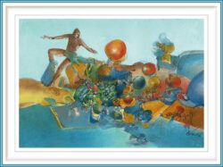 Carlos Laos Brache 1 France, L’Homme et les Mediations dans l’Ombre Bleue du Paysage, 2018, Water Color, 20 x 29 cm