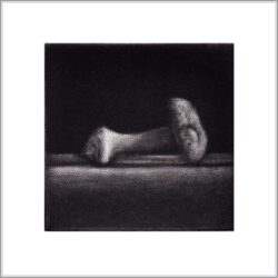 Cleo Wilkinson 8, Australia, Mushroom, 2011, Mezzotint, 5 x 5 cm