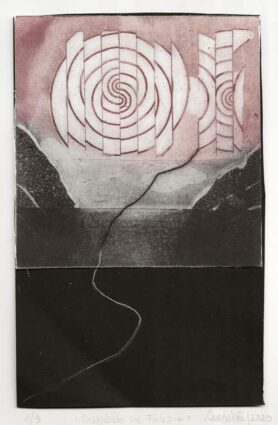 Ana Galvão, Portugal, Crepúsculo na Falésia, 2020, copper etching, 25 x 15,5 cm