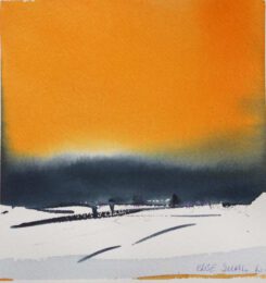 Else Juhl Lundhus, Denmark, Landscape, 2020, watercolour, 18 x 18 cm