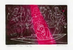 Valentina Anopova, Russia. Erotic Dream – India, 2007, engraving on copper, 9,7 x 15 cm