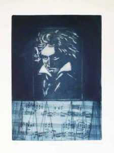 Ana Galvão, Portugal, Beethoven I, 2020, copper etching, 31 x 23 cm