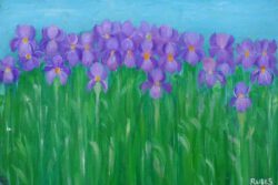 Josip Rubes, Croatia, Irises, 2020, oil on canvas, 20 x 30 cm