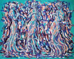 Mel Delija, Canada, Flute Medley, 2020, oil on board, 61 x 76 cm