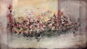 Patricia Pascazzi, Argentina, Just flowers!, 2020, oleo, enduido, 140 x 80 cm.