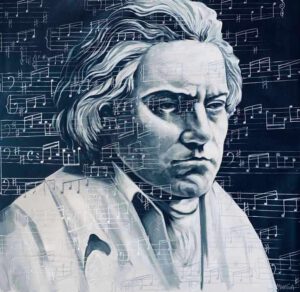 Paul Ygartua, Canada, Beethoven, 2020, acrylics on canvas, 121 x 121 cm