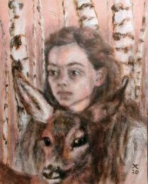 Aga Cela The Netherlands, Bambi, 2020, oil on canvas, 50 x 40 cm