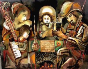 Alexander Gurevich, Israel, Quartet, 2020, oil on canvas, 80 x 100 cm