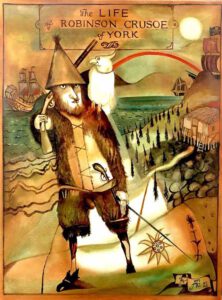 Alexander Gurevich, Israel, Robinson Crusoe, 2021, oil on canvas, 70 x 50 cm
