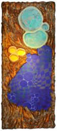 Jani Jan J, Austria, Deep Blue Dream, 2013, iron, copper, mixed media on canvas, on wood, 170 x 70 cm