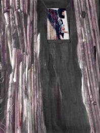 Judith Stone, USA, Tokyo / Upsurge / Bamboo I, 2021, graphite, conte, photograph, tinted, transparent plexiglas, 30" x 24"