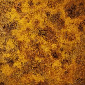 Karin Biesel, Germany, Verbrannte Erde 2, Spachteltechnik mit Marmormehl und Ink, 70 x 70 cm