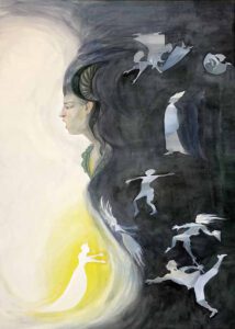 Katarína Smetanová, Slovakia, Queen Of The Night (The Magic Flute), 2021, aquarell and tempera, 46 x 60 cm