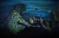Kenan K, Turkey, Feeding The Doves, 2009, oil-enamel on canvas, 65 x 100 cm