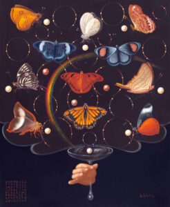 Lukas Kandl, France, The Butterflies Bouquet, 2017, oil on canvas, 61 x 50 cm
