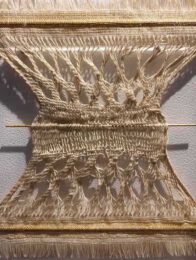 Mika Yajima, Japan, See Troughed Sprang, 2018, sprang-work & hand-woven, 36 x 36 x 1,2 cm