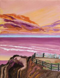 Susan Lizotte, USA, Palisades Pink Sunset, 2022, oil on linen, 36 x 28 cm