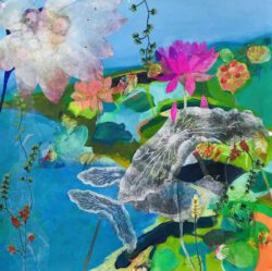 Suzan Lotus Obermeyer, USA, Lotus #4, 2020, mixed media painting on paper, 64 x 64 cm