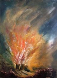 Veryal Zimmerman, USA, The Big Burning I, 2001, mixed media on canvas, 116,84 x 101,6 cm.