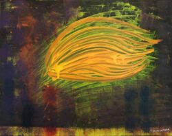 Laurence Lher, France , Le Poisson-Larme, 2019 , acrylic on canvas, 40 x 50 cm