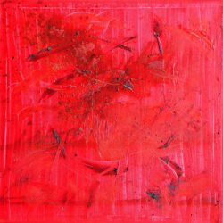 Christy Mitterhuber, Austria, Shadows Of Red, 2020, oil and charcoal on canvas, 80 x 80 cm