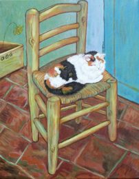 George Perez, USA, A Cat For Van Gogh – The Chair and the Cat, 2009, acrylic on canvas, 40 x 52 cm