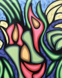 Gregg Simpson, Canada, Jungle Rhythms, 2022, acrylic on canvas, 96,52 x 76,2 cm