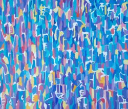 Josip Rubes, Croatia, Geometric Composition In Blue, 2020, oil on canvas, 80 x 100 cm