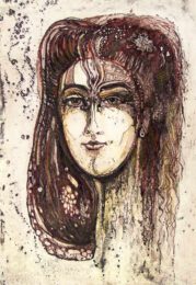 Kurt Ries; Germany, Portrait, 2007, etching and water color, 28,5 x 20 cm