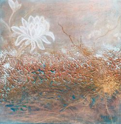 Torhild Frøydis Eid, Norway, Magnoliaflower, 2020, acrylic / mixed media on canvas, 50 x 50 cm