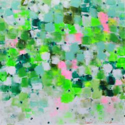Tove Andresen, Denmark, Green Blossom, 2022, acrylic on canvas, 96 x 96 cm