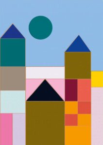 Alessandra Dieffe, Italy, Paesaggio con sole verde, 2023, digital art, 29,7 x 42 cm