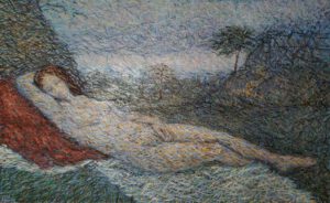 Atom Hovhanesyan, USA, Homage to Paul Cezanne's “Harlequin”, 2011, oil on canvas, 122 x 92 x 3,5 cm