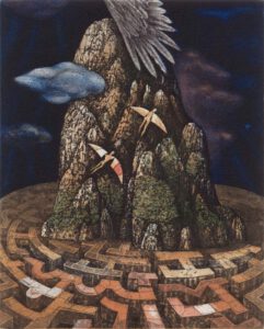 Dimo Kolibarov, Bulgaria, Between The Sky And Earth, 2008, etching aquatint, 15,5 x 19,5 cm