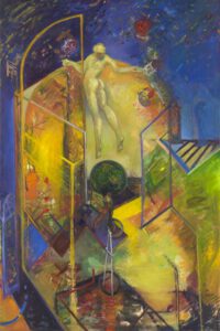 Irene Belknap, USA, A Moment Of Levity, 1988, oil on canvas, 183 x 123 cm