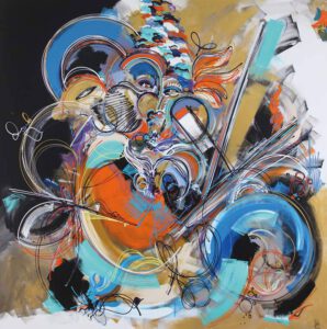 Jonas Deubelbeiss, Switzerland, New Becoming, 2023, acryl on canvas, 190 x 190 cm