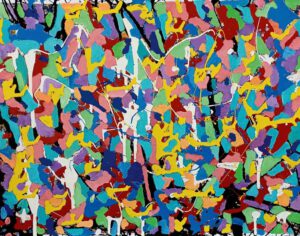 Josip Rubes, Croatia, Inspiration Carneval, 2023, emanel on paper, 40 x 50 cm