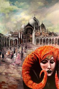 Paul Ygartua, Canada, Basilica De San Marco, 2021, acrylic on canvas, 182 x 121 cm