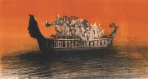 Takanori Iwase, Japan, Voyage, 2016, lithograph, 34 x 18 cm