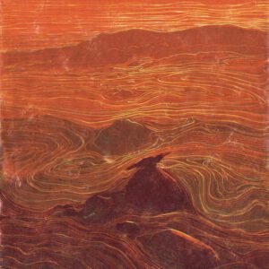 Takanori Iwase, Japan, Red water ,2023, linocut, 30 x 30 cm