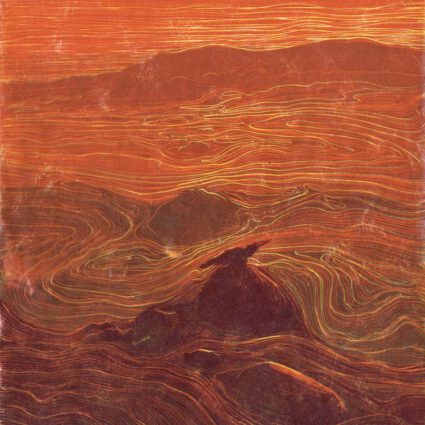 Takanori Iwase, Japan, Red water ,2023, linocut, 30 x 30 cm