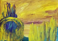 Angelė Šimoliūnienė, Lithuania, Looking Into The Distance, 2023, paper, acrylic, 64 x 44 cm