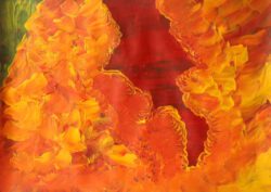 Angelė Šimoliūnienė, Lithuania, In The Vortex Of Passion, 2025, paper, acrylic, 64 x 44 cm