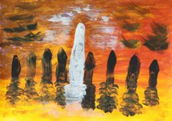 Angelė Šimoliūnienė, Lithuania, Sanctity, 2024, paper, acrylic, 64 x 44 cm