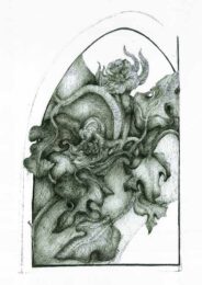 Betty Collier, Australia Cathedral Window Space Milan, 2018, ink pens on smooth watercolour paper, 29 x 21 cm