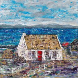 Carmel Rooney Ireland 1, Cottage, 2024, acrylic on canvas, 78 x 78 cm