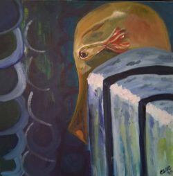 Carmen Salvà del Corral, Spain, Nero, 2021, mixed media on canvas, 46 x 46 cm